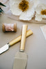 Gift Set Package: Viski Gold Rim Toasting Flutes & Hammered Gold Cake Server Set