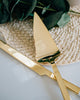 Gift Set Package: Viski Gold Rim Toasting Flutes & Kate Spade Love Me Knot Cake Server Set