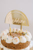 5.5" Custom Half Circle Birthday Name Cake Topper, Acrylic or Wood