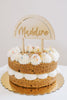 5.5" Custom Half Circle Birthday Name Cake Topper, Acrylic or Wood
