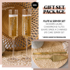 Gift Set Package: Modern Laurel Champagne Flutes & Kate Spade Charmed Life Cake Server Set