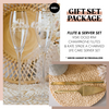 Gift Set Package: Viski Gold Rim Toasting Flutes & Kate Spade Charmed Life Cake Server Set