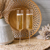 Gift Set Package: Modern Laurel Champagne Flutes & Silver Cake Server Set With Gold Ring Accent