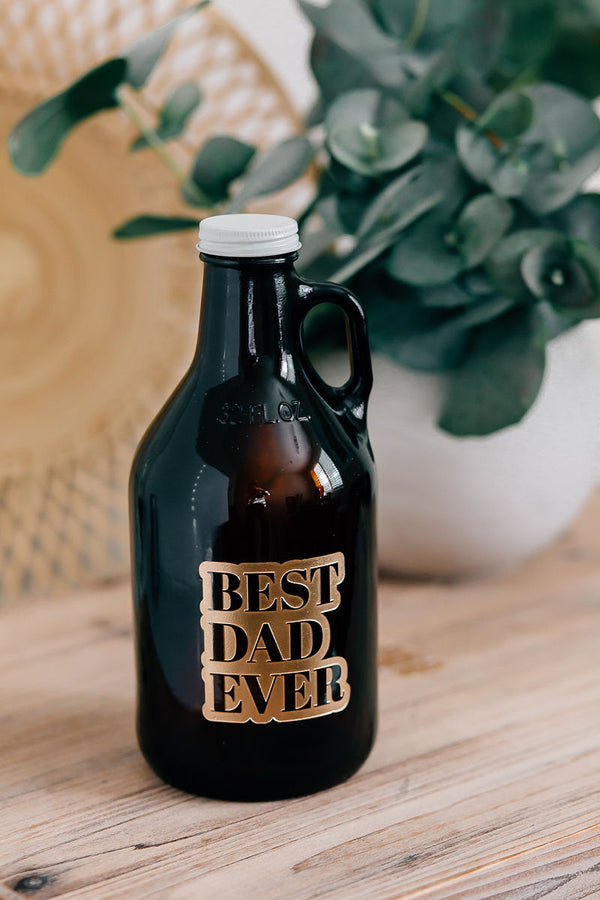 Best Dad Ever Engraved Beer Growler, 32oz