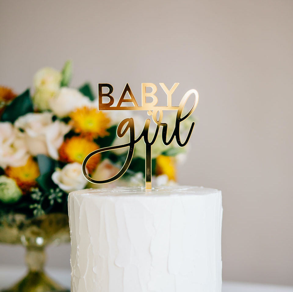 5 Baby Girl Cake Topper - Darling, Acrylic or Wood