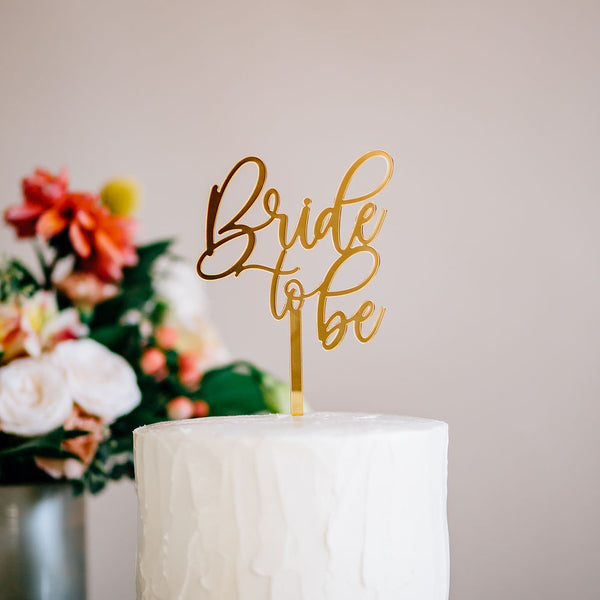 4" Bride to Be Cake Topper - Darling, Acrylic or Wood