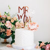 6" Blushing Mr & Mrs Cake Topper, Acrylic