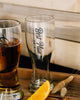 Set of 6 - Custom Engraved Hourglass Beer Pilsner, Personalized Groomsmen Beer Glasses