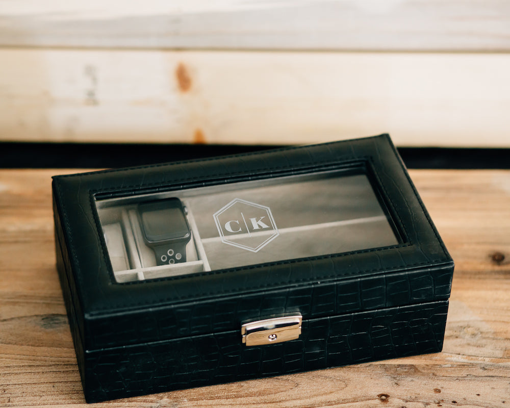 Custom Engraved Watch Valet Box, Personalized Watch Box – Happily Ever ...