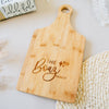Darling Sparkle Custom Engraved Paddle Bamboo Cutting Board