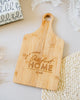 Our First Home Custom Engraved Paddle Bamboo Cutting Board