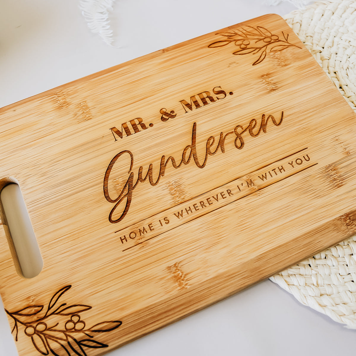 Custom Engraved Bamboo Cutting Board, Personalized Cheese Board, Merry –  Happily Ever Etched