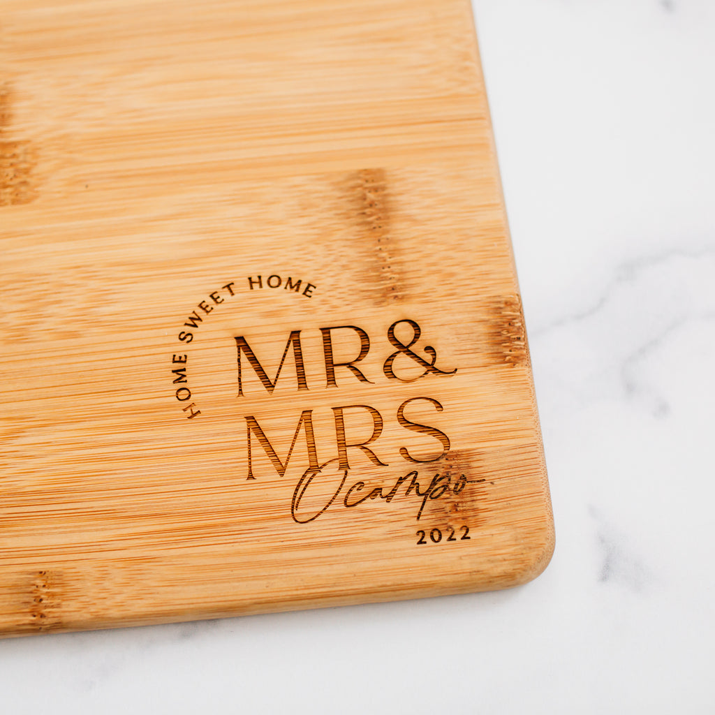 Personalized Bamboo Cutting Board, Custom Engraved Cheese Board, Haven –  Happily Ever Etched