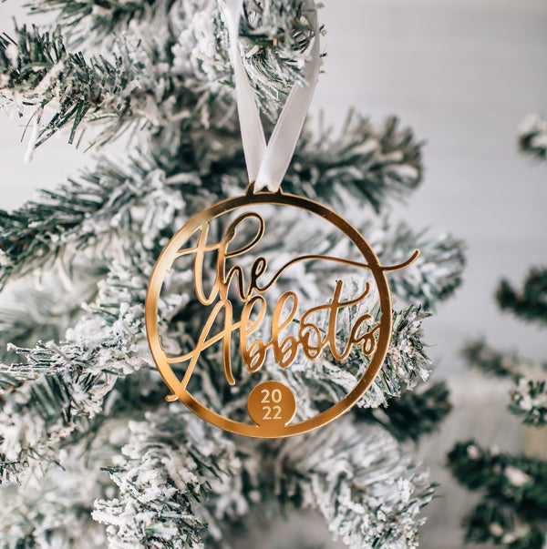 Joyful Round Custom Christmas Ornament, Acrylic or Wood