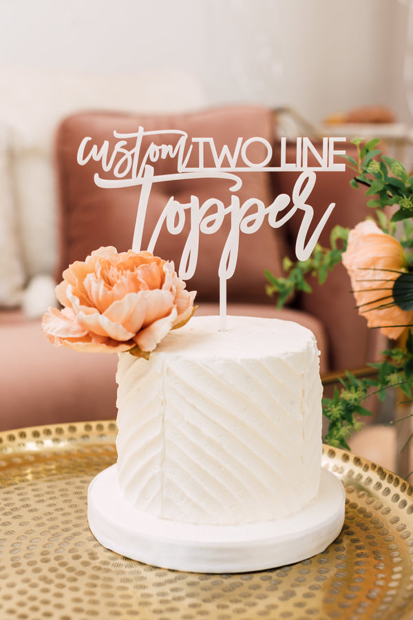 5.5 Half Circle Wedding Cake Topper, Double Layer Acrylic - Darling C –  Happily Ever Etched