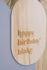 20" Custom Engraved Oval Birthday Name Sign, Wood or Acrylic