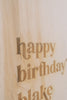 20" Custom Engraved Oval Birthday Name Sign, Wood or Acrylic