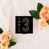 Square Engraved Table Number, Acrylic or Wood