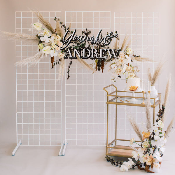 30" Custom Shadow Layer Wedding Backdrop Sign, Wood or Acrylic, 2-Line - Dreamer Collection