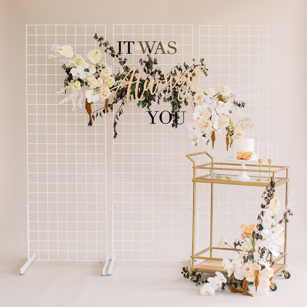 It Was Always You Wedding Backdrop Sign, Acrylic and Wood - Dreamer Collection