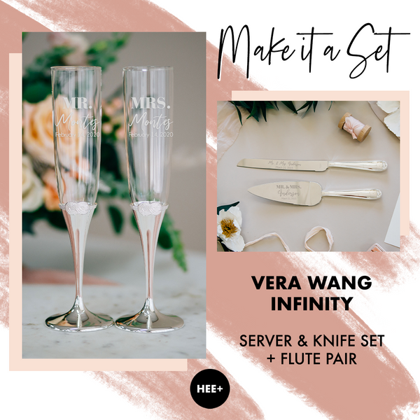 Gift Set Package: Vera Wang Infinity Toasting Flute & Cake Server Set Package
