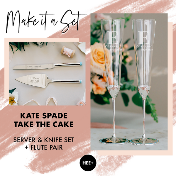 Gift Set Package: Kate Spade Take The Cake Toasting Flute & Cake Server Set Package