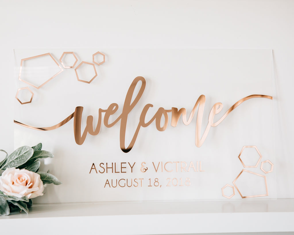 Acrylic Welcome To Our Wedding Signs