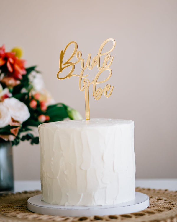 4" Bride to Be Cake Topper - Darling, Acrylic or Wood