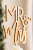 6" Blushing Mr & Mrs Cake Topper, Wood