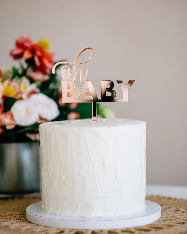 5" Oh Baby Cake Topper - Darling, Acrylic or Wood